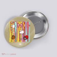 Baseball Dripping Ice Cream Drip Baseball Season Button thumb 0