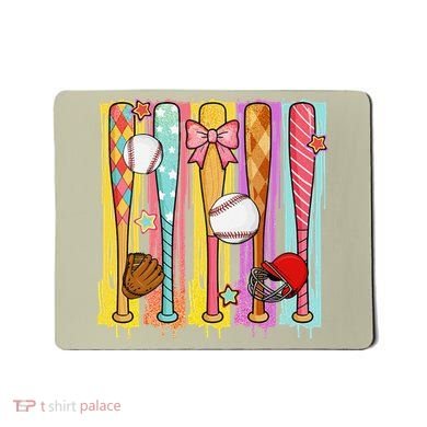 Baseball Dripping Ice Cream Drip Baseball Season Mousepad