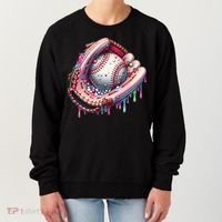 Baseball Drip Ice Cream Sprinkles Baseball Glove Women's Sweatshirt thumb 0