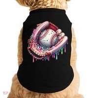 Baseball Drip Ice Cream Sprinkles Baseball Glove Doggie Tank thumb 0
