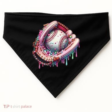 Baseball Drip Ice Cream Sprinkles Baseball Glove USA-Made Doggie Bandana