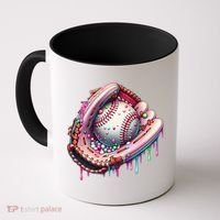 Baseball Drip Ice Cream Sprinkles Baseball Glove Coffee Mug thumb 0