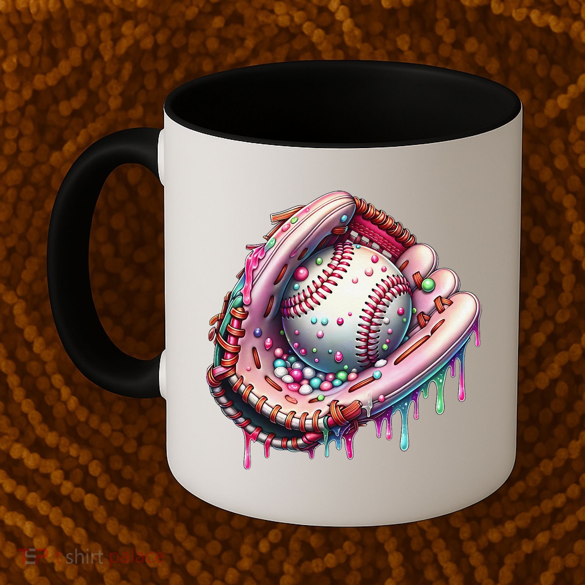Baseball Drip Ice Cream Sprinkles Baseball Glove Coffee Mug