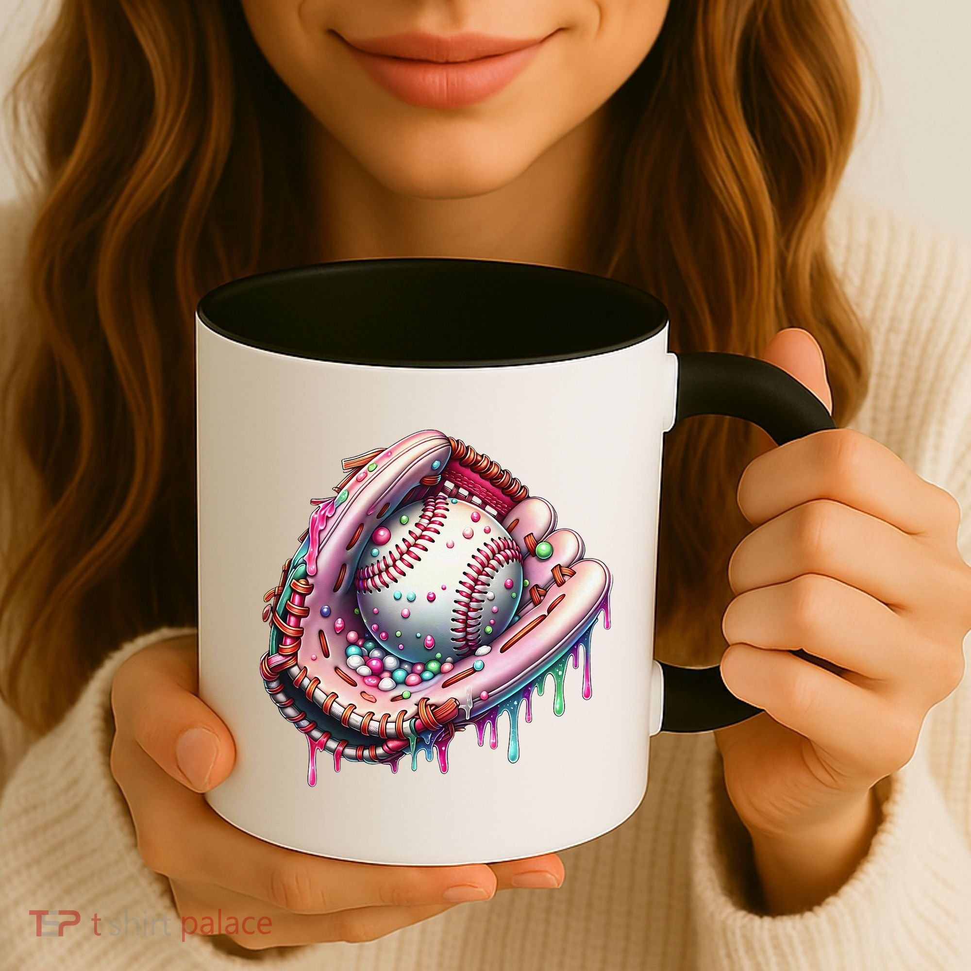 Baseball Drip Ice Cream Sprinkles Baseball Glove Coffee Mug