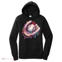 Baseball Drip Ice Cream Sprinkles Baseball Glove Women's Hoodie thumb 0