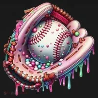 Baseball Drip Ice Cream Sprinkles Baseball Glove Ornament thumb 1