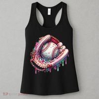Baseball Drip Ice Cream Sprinkles Baseball Glove Women's Tank Top thumb 3