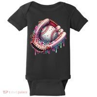 Baseball Drip Ice Cream Sprinkles Baseball Glove Baby Bodysuit thumb 0