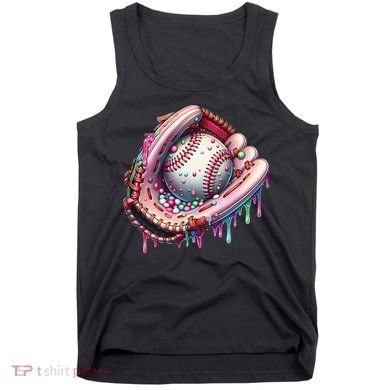 Baseball Drip Ice Cream Sprinkles Baseball Glove Tank Top