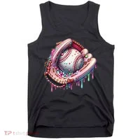Baseball Drip Ice Cream Sprinkles Baseball Glove Tank Top thumb 0
