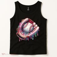 Baseball Drip Ice Cream Sprinkles Baseball Glove Tank Top thumb 2