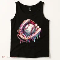 Baseball Drip Ice Cream Sprinkles Baseball Glove Tank Top thumb 2