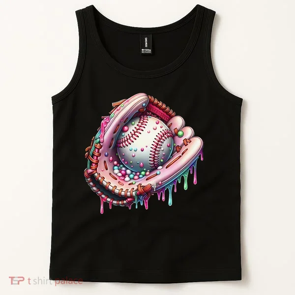 Baseball Drip Ice Cream Sprinkles Baseball Glove Tank Top