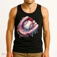 Baseball Drip Ice Cream Sprinkles Baseball Glove Tank Top thumb 3