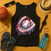 Baseball Drip Ice Cream Sprinkles Baseball Glove Tank Top thumb 4