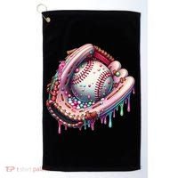 Baseball Drip Ice Cream Sprinkles Baseball Glove Golf Towel thumb 0