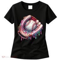 Baseball Drip Ice Cream Sprinkles Baseball Glove Women's T-Shirt thumb 0