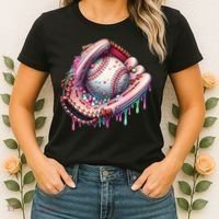 Baseball Drip Ice Cream Sprinkles Baseball Glove Women's T-Shirt thumb 2