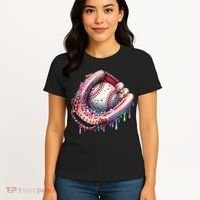 Baseball Drip Ice Cream Sprinkles Baseball Glove Women's T-Shirt thumb 4