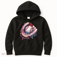 Baseball Drip Ice Cream Sprinkles Baseball Glove Kids Hoodie thumb 0