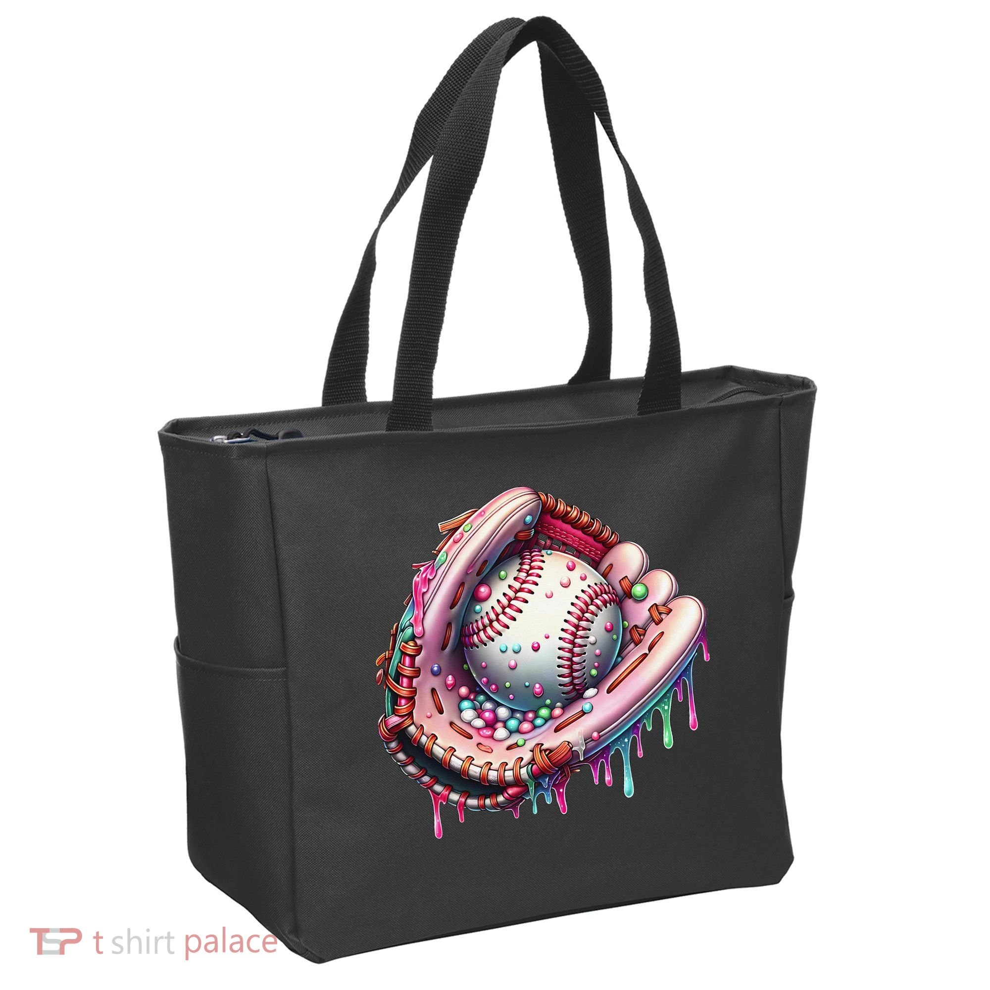 Baseball Drip Ice Cream Sprinkles Baseball Glove Tote Bag