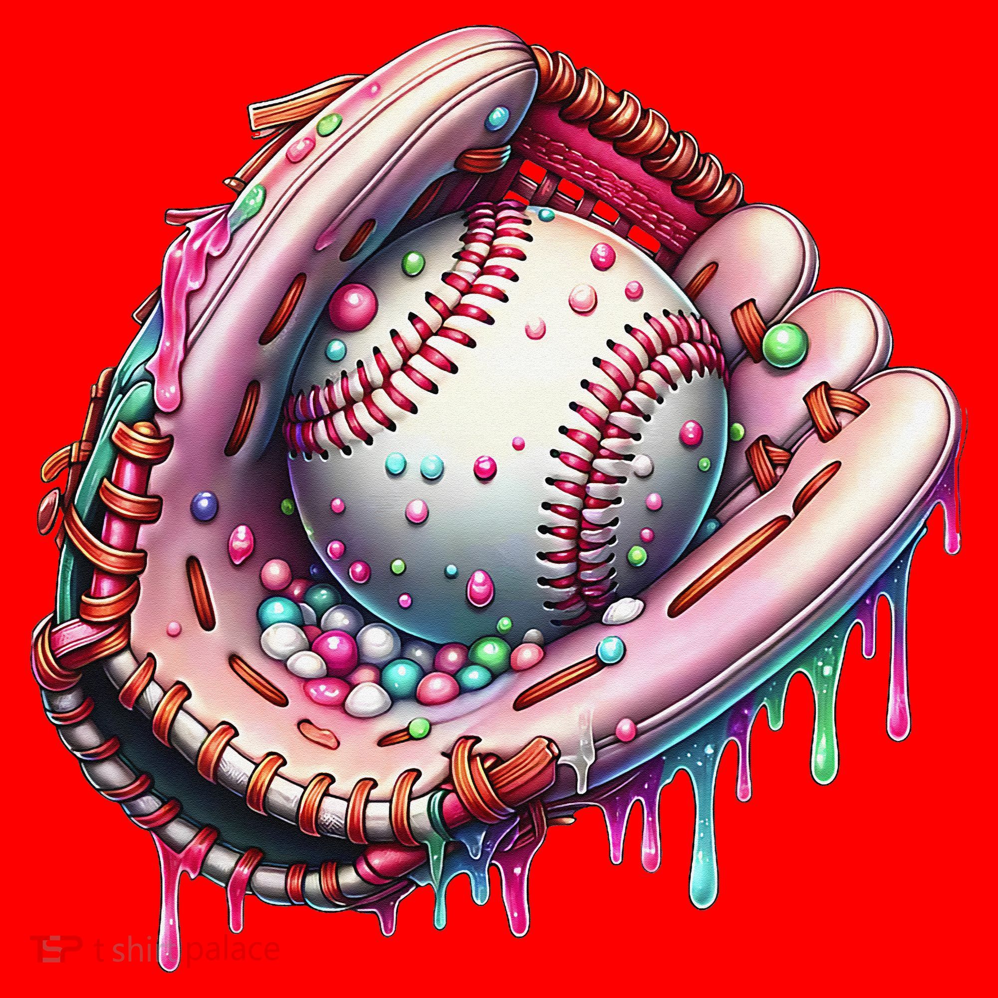 Baseball Drip Ice Cream Sprinkles Baseball Glove Santa Hat