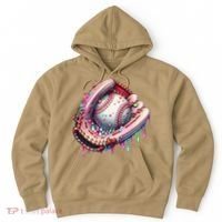 Baseball Drip Ice Cream Sprinkles Baseball Glove Hoodie thumb 0