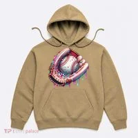 Baseball Drip Ice Cream Sprinkles Baseball Glove Hoodie thumb 0