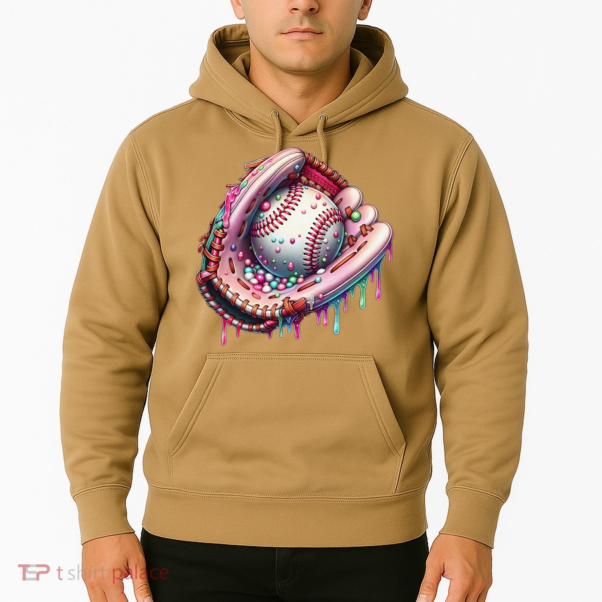 Baseball Drip Ice Cream Sprinkles Baseball Glove Hoodie