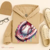 Baseball Drip Ice Cream Sprinkles Baseball Glove Hoodie thumb 4