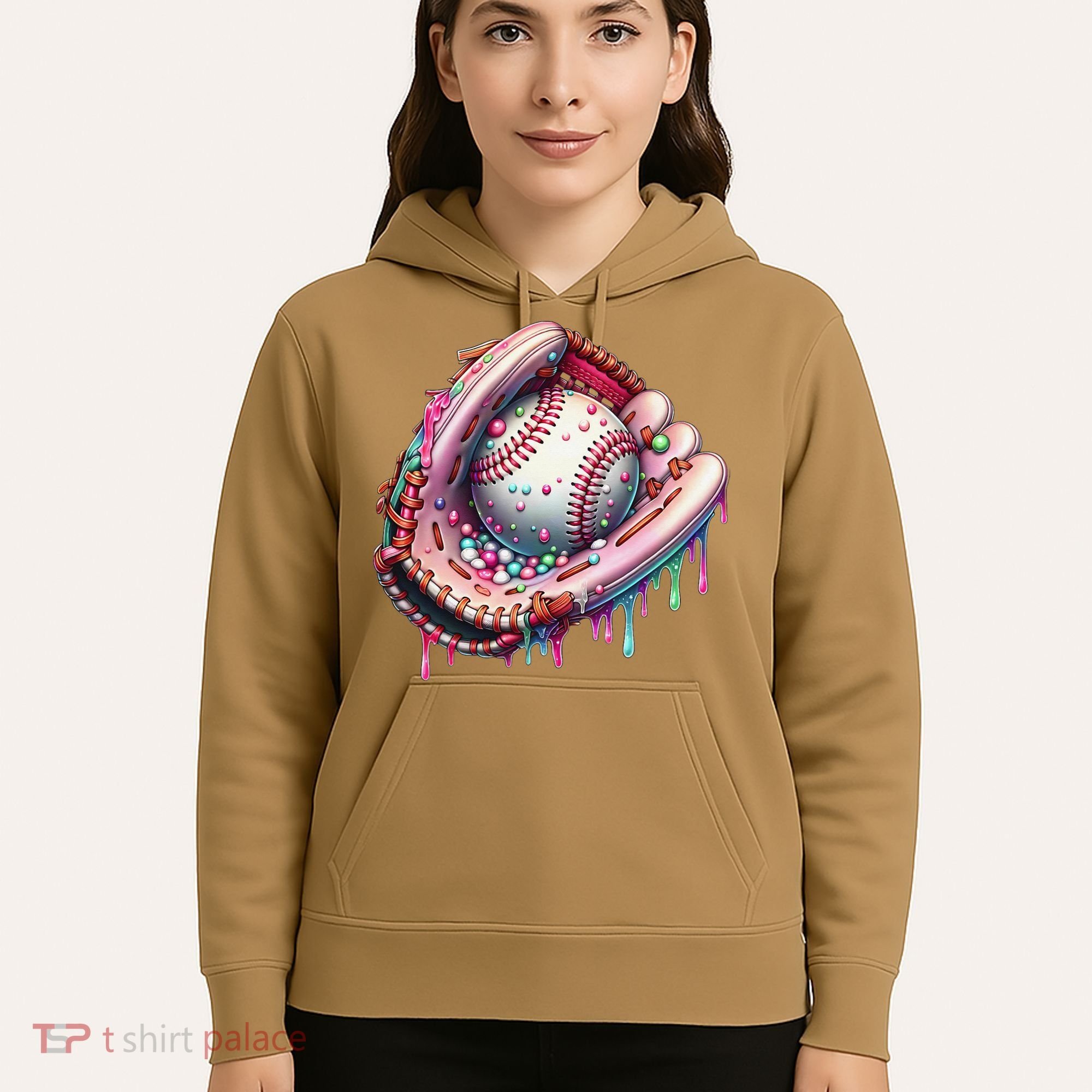 Baseball Drip Ice Cream Sprinkles Baseball Glove Hoodie