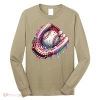 Baseball Drip Ice Cream Sprinkles Baseball Glove Long Sleeve Shirt thumb 0