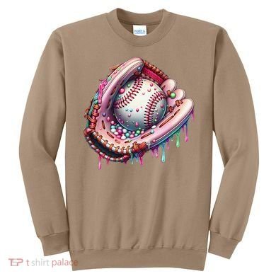 Baseball Drip Ice Cream Sprinkles Baseball Glove Sweatshirt