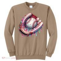 Baseball Drip Ice Cream Sprinkles Baseball Glove Sweatshirt thumb 0