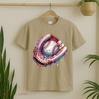 Baseball Drip Ice Cream Sprinkles Baseball Glove T-Shirt thumb 2