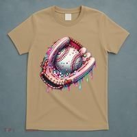 Baseball Drip Ice Cream Sprinkles Baseball Glove T-Shirt thumb 5