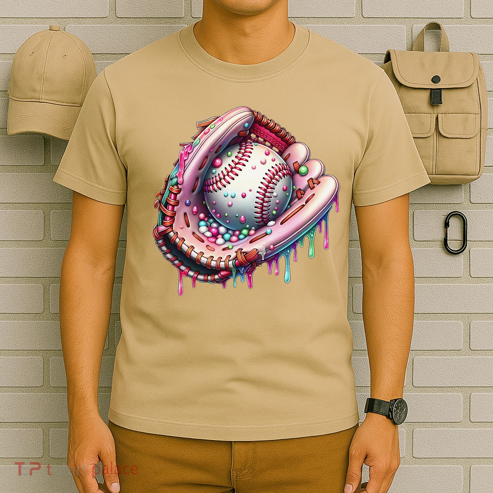 Baseball Drip Ice Cream Sprinkles Baseball Glove T-Shirt
