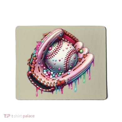 Baseball Drip Ice Cream Sprinkles Baseball Glove Mousepad