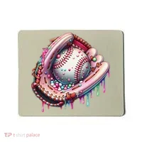 Baseball Drip Ice Cream Sprinkles Baseball Glove Mousepad thumb 0
