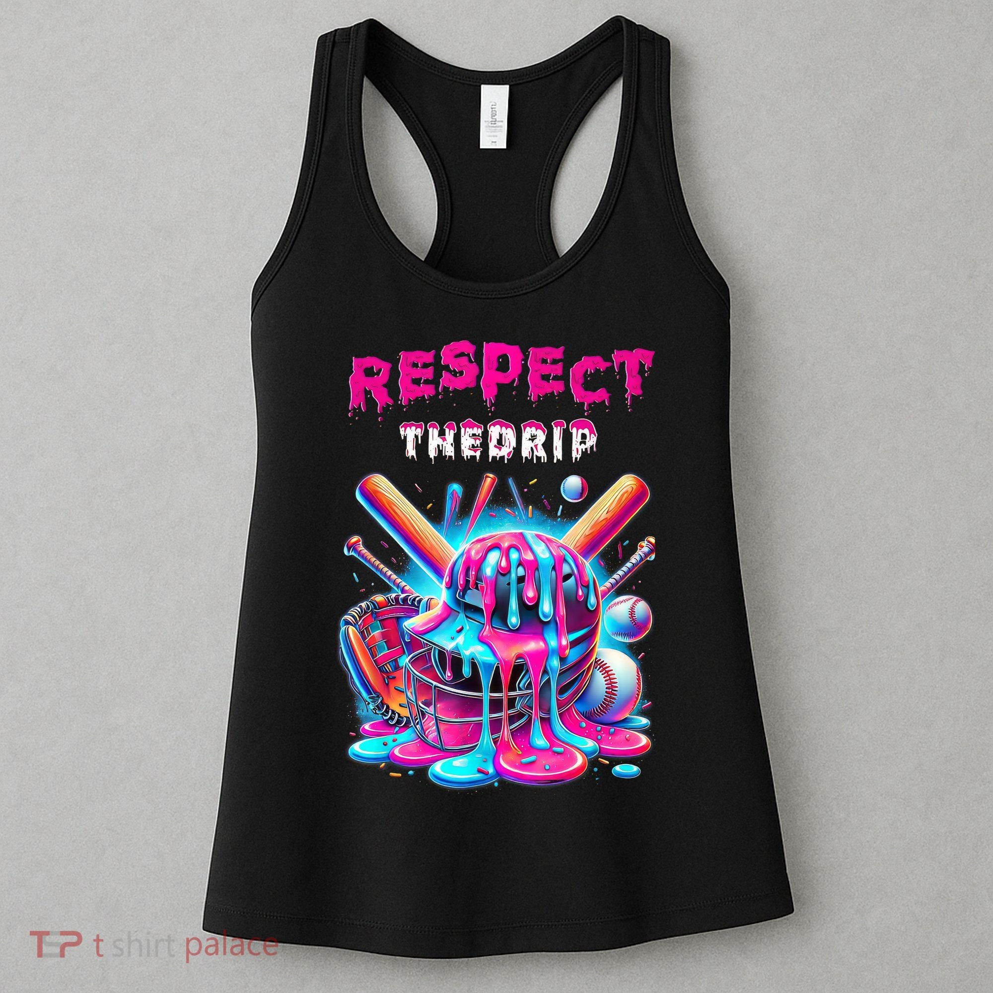 Baseball Drip Ice Cream Dripping Respect Drip Teen Boy Girl  Women's Tank Top