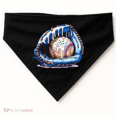 Baseball Drip Ice Cream Sprinkles Baseball Glove  USA-Made Doggie Bandana