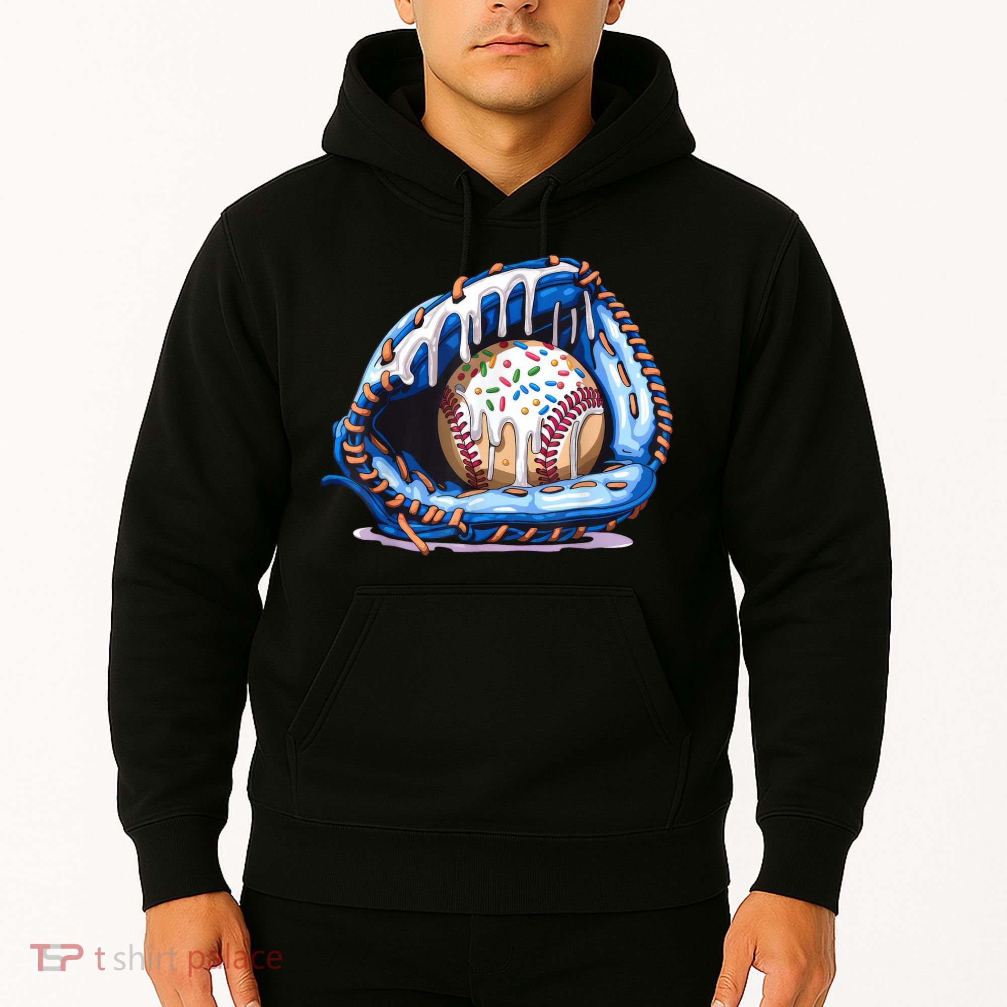 Baseball Drip Ice Cream Sprinkles Baseball Glove  Hoodie