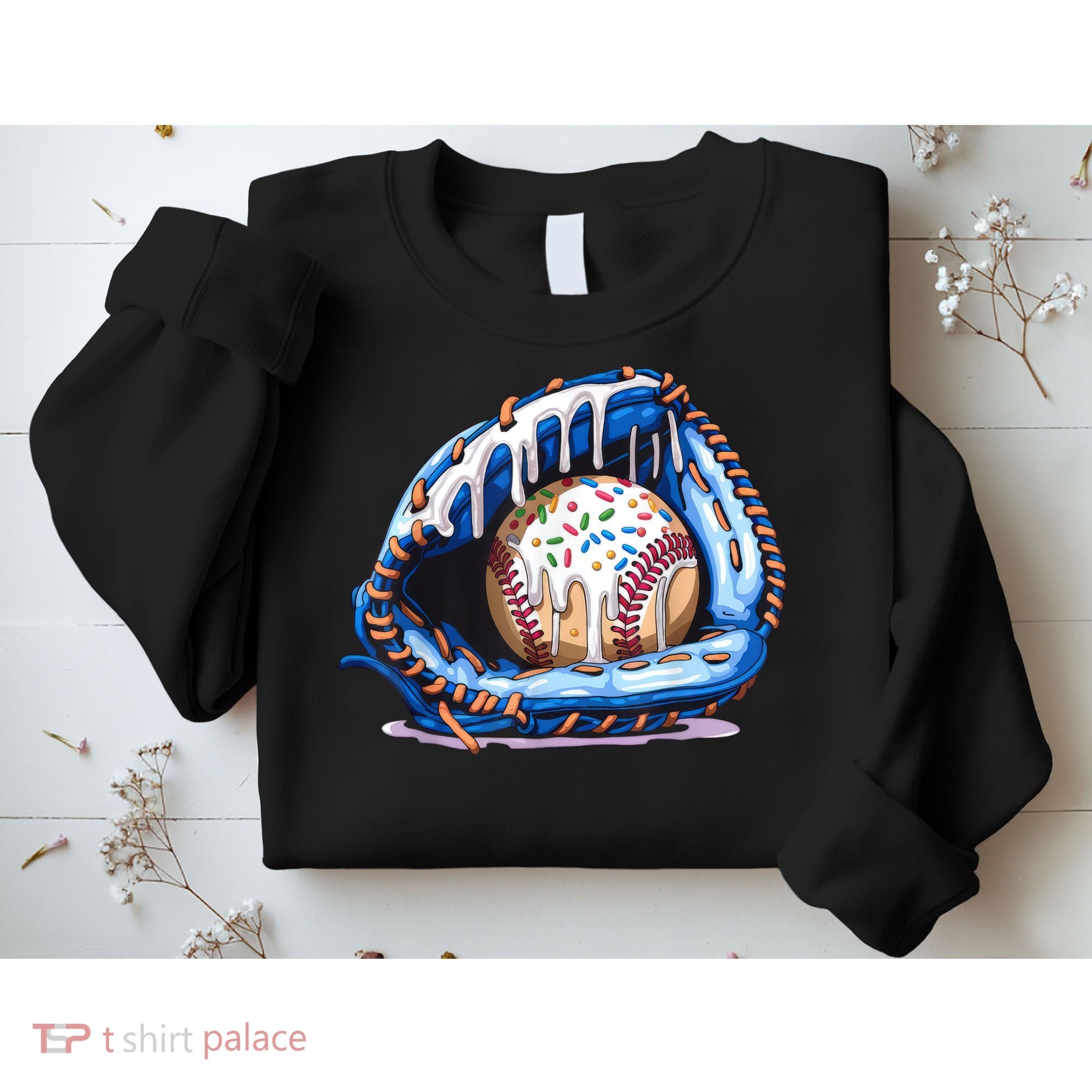 Baseball Drip Ice Cream Sprinkles Baseball Glove  Sweatshirt