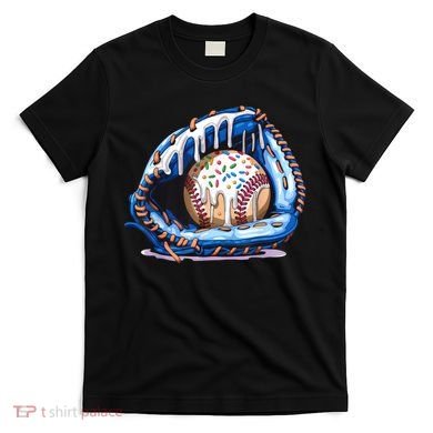 Baseball Drip Ice Cream Sprinkles Baseball Glove  T-Shirt
