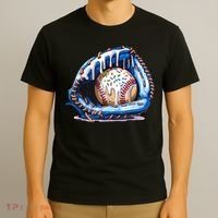 Baseball Drip Ice Cream Sprinkles Baseball Glove  T-Shirt thumb 3