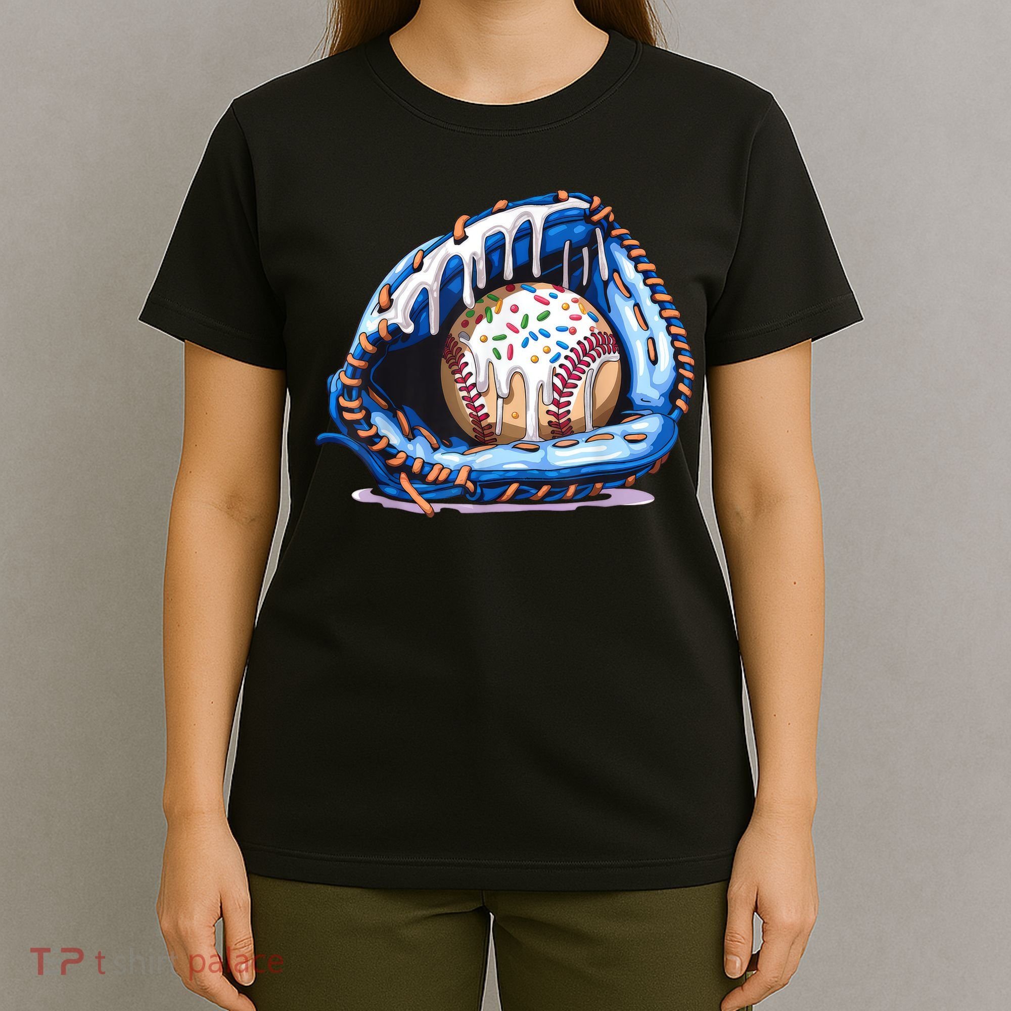 Baseball Drip Ice Cream Sprinkles Baseball Glove  T-Shirt