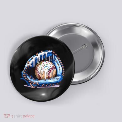 Baseball Drip Ice Cream Sprinkles Baseball Glove  Button