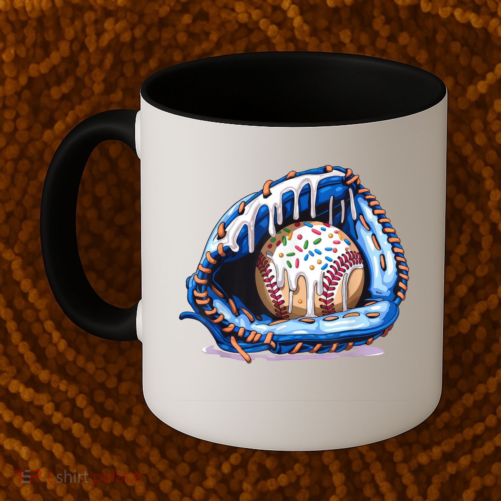 Baseball Drip Ice Cream Sprinkles Baseball Glove  Coffee Mug