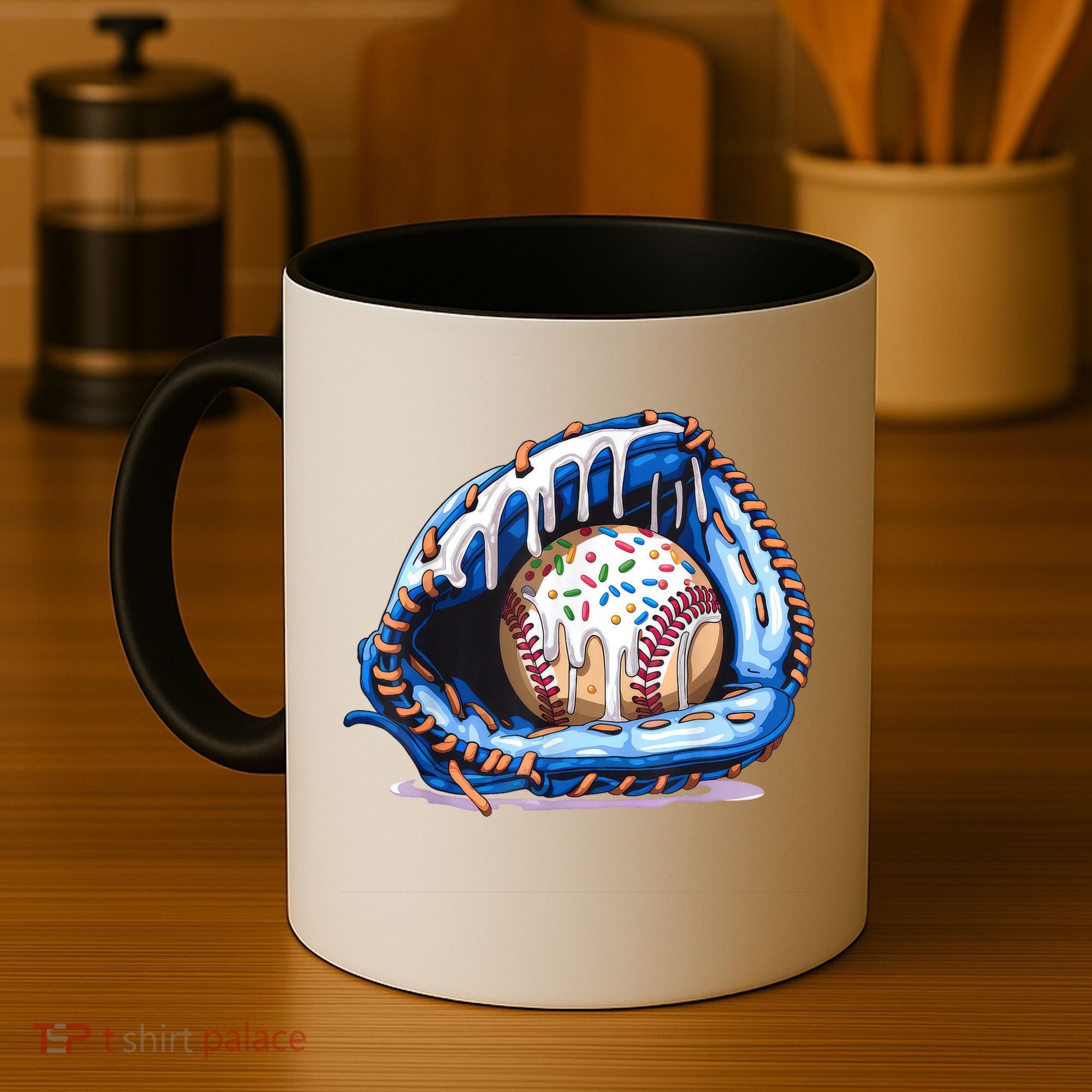 Baseball Drip Ice Cream Sprinkles Baseball Glove  Coffee Mug