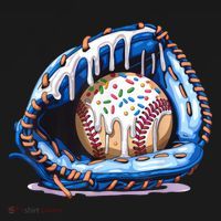 Baseball Drip Ice Cream Sprinkles Baseball Glove  Women's Hoodie thumb 2